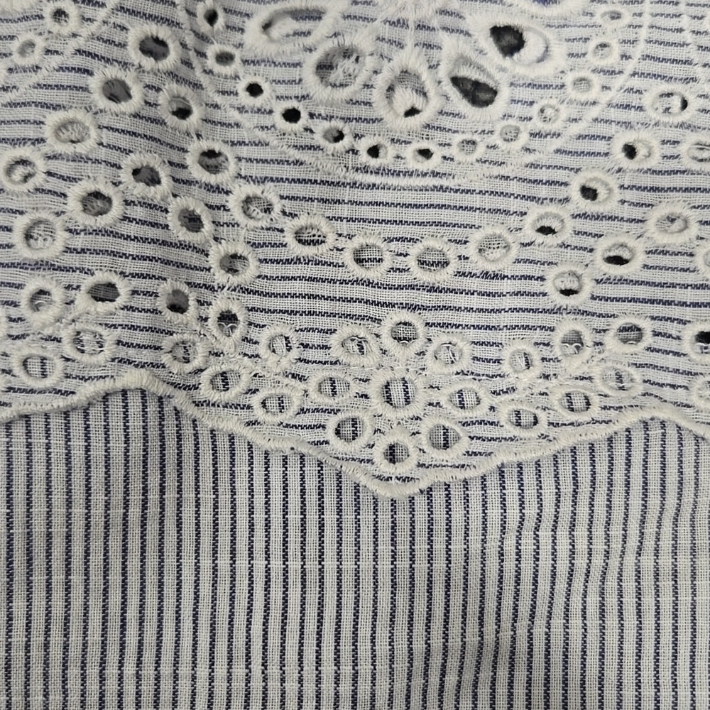 SUNDANCE-Blue/White 100% Cotton Eyelet Rain Dress-Size Medium - Picture 11 of 12